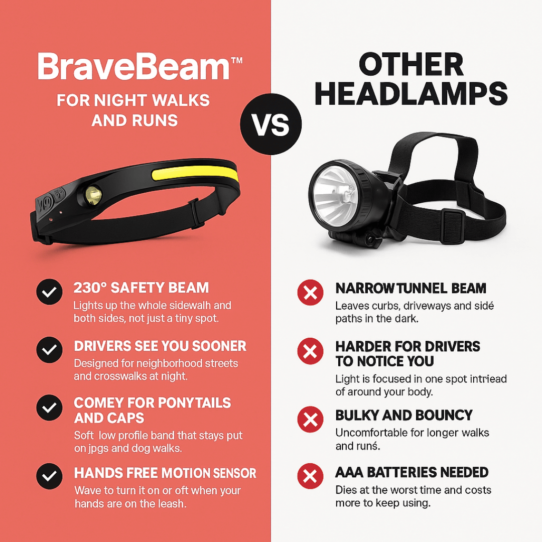 BraveBeam™ 230° Safety Headlamp – Stay Visible, Hands-Free, and Confident After Dark